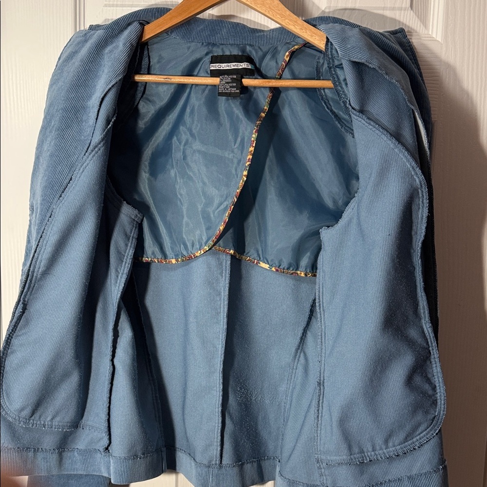 Coldwater Creek Blue Corduroy Blazer Jacket - Picture 7 of 8